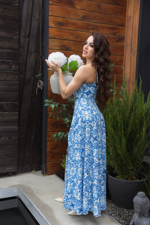 Corset dress MAJOLICA BLUE