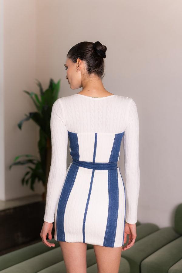 Dress IVORY-BLUE