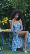 Corset dress MAJOLICA BLUE